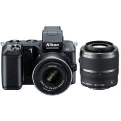 Nikon 1 V2 with 10-30 VR and 30-110 VR Kit (Black)