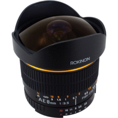 Rokinon 8mm f/3.5 Fisheye w/Focus Confirm Chip for Nikon