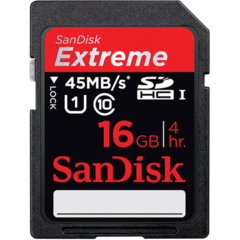 SanDisk  Extreme SDHC UHS-I Class 10 16GB