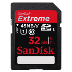 SanDisk Extreme SDHC UHS-I Class 10 32GB