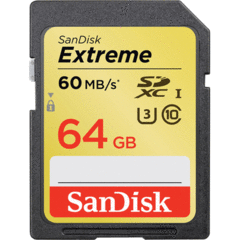 SanDisk 64GB Extreme SDXC Class 10 UHS-I U3
