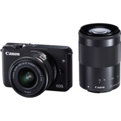 Canon EOS M10 with 15-45mm and 55-200mm Kit (Black)