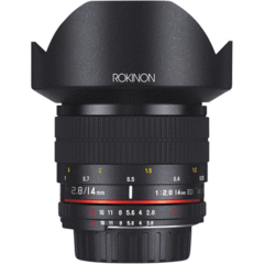 Rokinon 14mm f/2.8 IF ED UMC For Canon with AE Chip