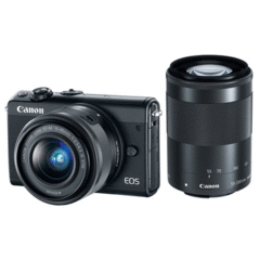 Canon EOS M100 with 15-45mm and 55-200mm (Black)
