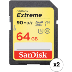 SanDisk 64GB Extreme UHS-I SDXC Memory Card (2-Pack)
