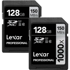 Lexar 2-Pack of 128GB Professional UHS-II SDXC
