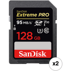 SanDisk 128GB Extreme PRO UHS-I SDXC Memory Card Kit (2-Pack)