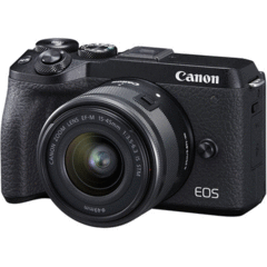 Canon EOS M6 Mark II with 15-45mm Lens and EVF-DC2 Viewfinder (Black)