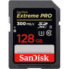 SanDisk 128GB Extreme PRO UHS-II SDXC (300 MB/s)