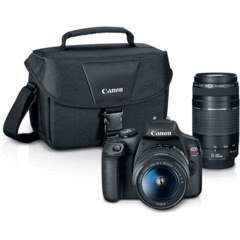 Canon EOS Rebel T7 with 18-55mm and 75-300mm