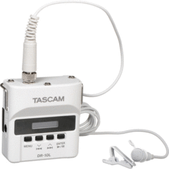 Tascam DR-10L Micro Portable Audio Recorder with Lavalier Microphone (White)