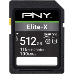 PNY Technologies 512GB Elite-X 100 MB/s U3 V30 SDXC