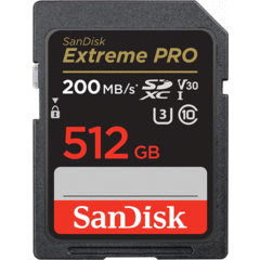 SanDisk 512GB Extreme PRO SDXC UHS-I (200 MB/s)
