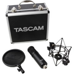 Tascam TM-280 Studio Microphone with Flight Case, Shockmount, and Pop Filter