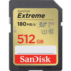 SanDisk 512GB Extreme SDXC UHS-I (180 MB/s)