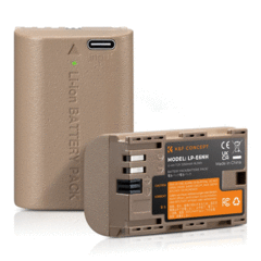 K&F Concept 2-Pack of LP-E6NH Battery 2250mAh with USB Type C Charging Port